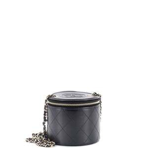Chanel Cc Round Vanity Case With Chain #185233C17B